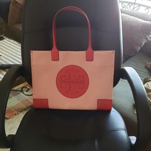 Brand New Tory Burch Canvas and Leather Ella Tote